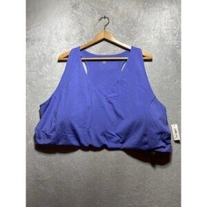 NWT Women's Plus 6X Amzn Essentials Purple Active Sculpt V Neck Sports Bra
